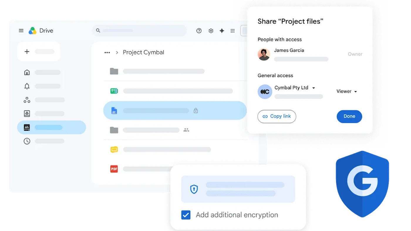 Carpeta compartida en Google Drive con control de acceso por persona
