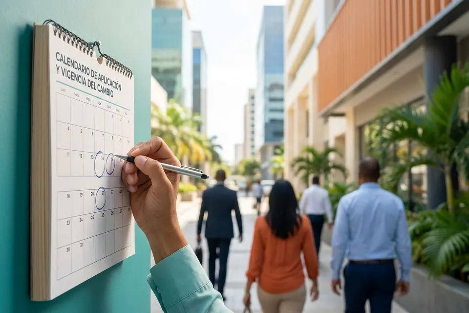 Calendario de aplicación y vigencia del cambio